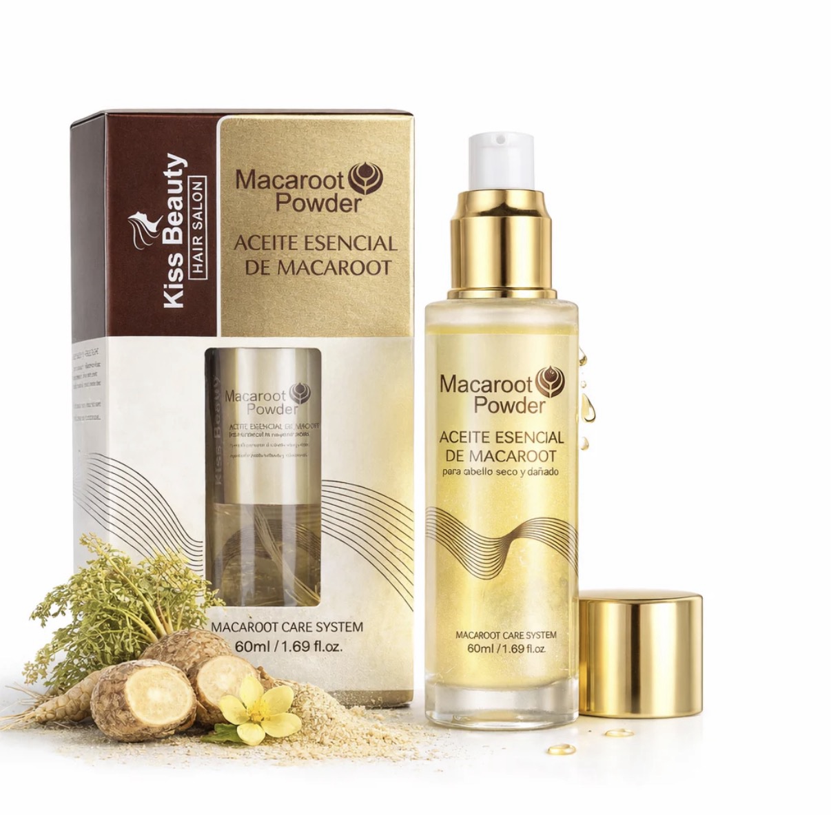 ACEITE CAPILAR CABELLO SECO Y DAÑADO MACAROOT POWDER